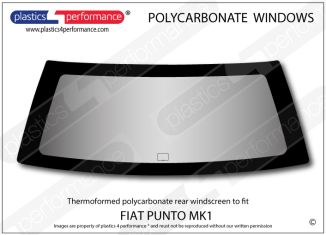 FIAT - Punto MK1 1993 - 1999 - Lexan Polycarbonate rear screen