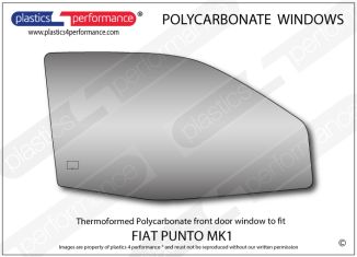 FIAT - Punto MK1 1993 - 1999 - Lexan Polycarbonate right hand front door window