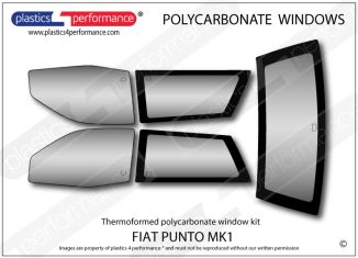 FIAT - Punto MK1 1993 - 1999 - Lexan Polycarbonate window kit