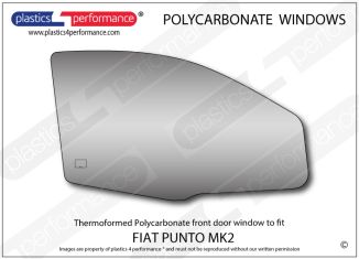 FIAT - Punto MK2 1999 - 2003 - Lexan Polycarbonate right hand front door window