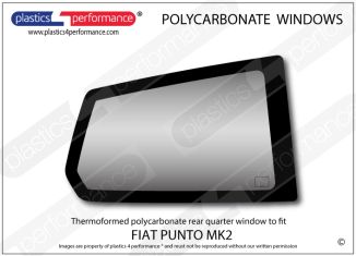 FIAT - Punto MK2 1999 - 2003 - Lexan Polycarbonate right hand rear quarter window