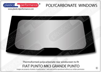 FIAT - Punto MK3 Grande Punto - Lexan Polycarbonate rear screen