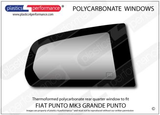 FIAT - Punto MK3 Grande Punto - Lexan Polycarbonate right hand rear quarter window