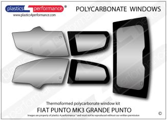 FIAT - Punto MK3 Grande Punto - Lexan Polycarbonate window kit
