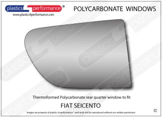 FIAT - Seicento - Lexan Polycarbonate right rear quarter window