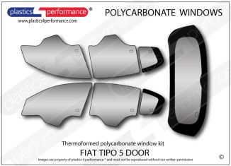 FIAT - Tipo 5dr (2015 onwards) - Lexan Polycarbonate window kit