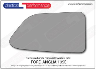 FORD - Anglia 105e - Polycarbonate right rear quarter window