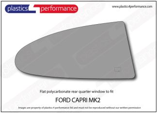 FORD - Capri mk2 - Lexan polycarbonate right hand rear quarter window