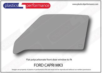 FORD - Capri mk3 - Lexan polycarbonate left hand front door window