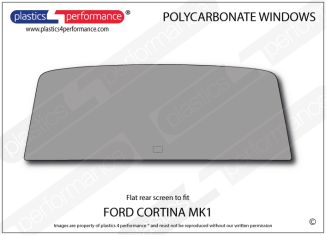 FORD - Cortina MK1 & Lotus Cortina Mk1 - Lexan Polycarbonate rear screen
