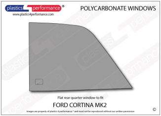FORD - Cortina MK2 - Lexan Polycarbonate left rear quarter window