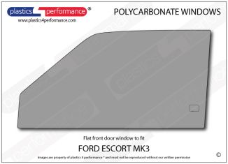 FORD - Escort Mk3 - Lexan Polycarbonate left front door window