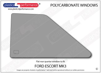 FORD - Escort Mk3 - Lexan Polycarbonate left rear quarter window