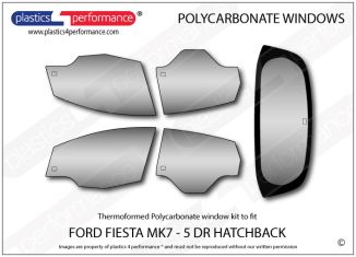 FORD - Fiesta Mk7 - 5dr Hatchback - Lexan Polycarbonate window kit