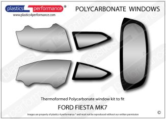 FORD - Fiesta Mk7 - Lexan Polycarbonate window kit
