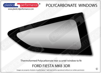 FORD Fiesta Mk8 3dr - Lexan Polycarbonate right rear quarter window