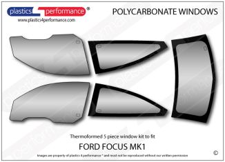 FORD - Focus MK1 - Lexan Polycarbonate window kit