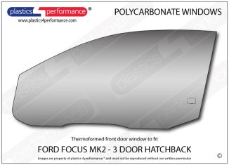 FORD - Focus MK2 - Lexan Polycarbonate left front door window