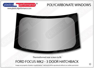 FORD - Focus MK2 - Lexan Polycarbonate rear screen