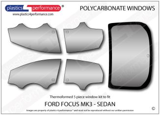  FORD - Focus MK3 - Sedan - Lexan Polycarbonate window kit