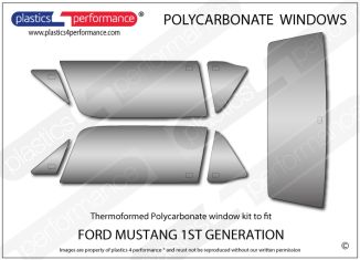 FORD - Mustang MK1 Notchback - Lexan Polycarbonate window kit