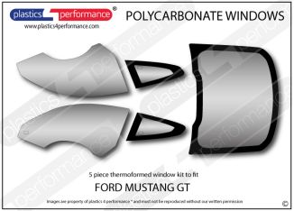 FORD - Mustang GT - Gen6 - Lexan polycarbonate window kit
