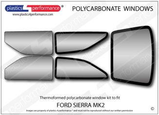 FORD - Sierra MK2 - Lexan Polycarbonate window kit