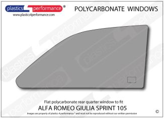 ALFA ROMEO - 105 Giulia Sprint - Lexan Polycarbonate right hand rear quarter window