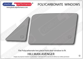 HILLMAN - Avenger - Lexan Polycarbonate flat left hand two piece front door window