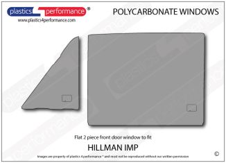 HILLMAN - Imp - Lexan Polycarbonate left front door window - 2 piece