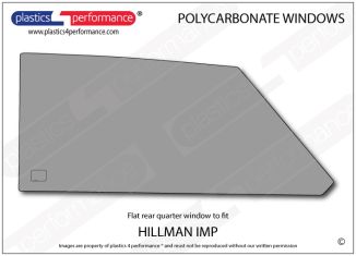 HILLMAN - Imp - Lexan Polycarbonate left rear quarter window
