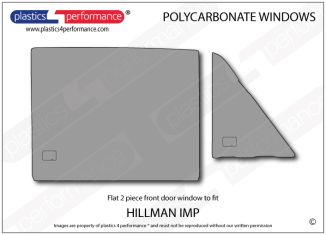 HILLMAN - Imp - Lexan Polycarbonate right front door window - 2 piece