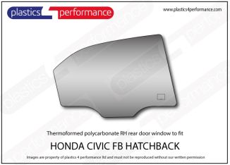 HONDA - Civic FB – 5dr Hatch - Lexan Polycarbonate right rear door window