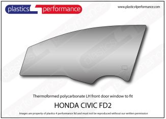 HONDA - Civic FD2 - Lexan Polycarbonate left front door window
