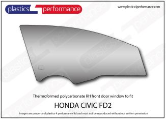 HONDA - Civic FD2 - Lexan Polycarbonate right front door window