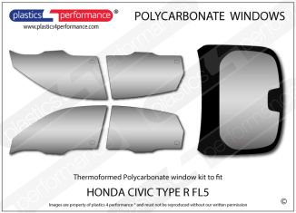 HONDA - Civic FL5 Type R - Lexan Polycarbonate window kit