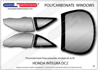 HONDA - Integra DC2 - Lexan Polycarbonate window kit