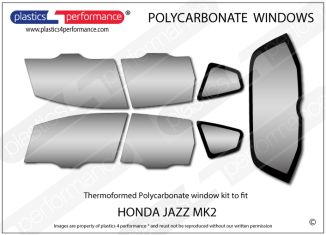HONDA - Fit/ Jazz MK2 - Lexan Polycarbonate window kit