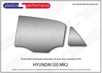 HYUNDAI - i20 MK2 - Lexan Polycarbonate left rear door window
