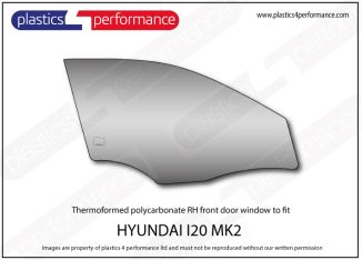 HYUNDAI i20 MK2 - Lexan Polycarbonate right front door window