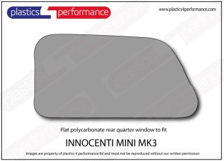 INNOCENTI MINI MK3 Polycarbonate LH rear quarter window