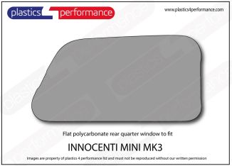 INNOCENTI MINI MK3 Polycarbonate RH rear quarter window