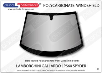 LAMBORGHINI - Gallardo LP560 Spyder - Hardcoated Lexan Polycarbonate front windscreen