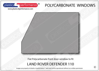LAND ROVER - Defender 110 - Lexan Polycarbonate left front door window