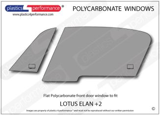 LOTUS - Elan +2 - Lexan Polycarbonate left front door window