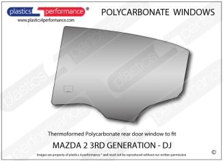 MAZDA - Mazda2 3rd Generation - Lexan Polycarbonate left rear door window