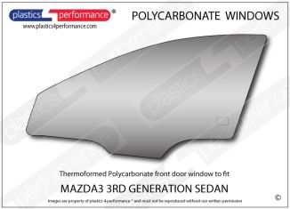 MAZDA - Mazda3 3rd Generation Sedan - Lexan Polycarbonate left front door window