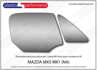 MAZDA - MX5 - NA - Lexan Polycarbonate right front door window