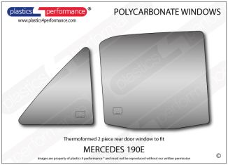MERCEDES - 190E (W210) - Lexan Polycarbonate right rear door window