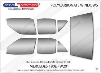 MERCEDES - 190E (W210) - Thermoformed Lexan Polycarbonate window kit